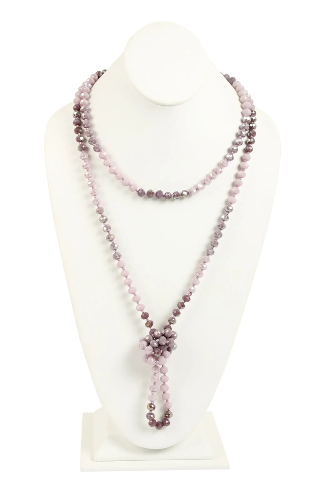 HDN2496 - MULTI TONE GLASS BEADS NECKLACE