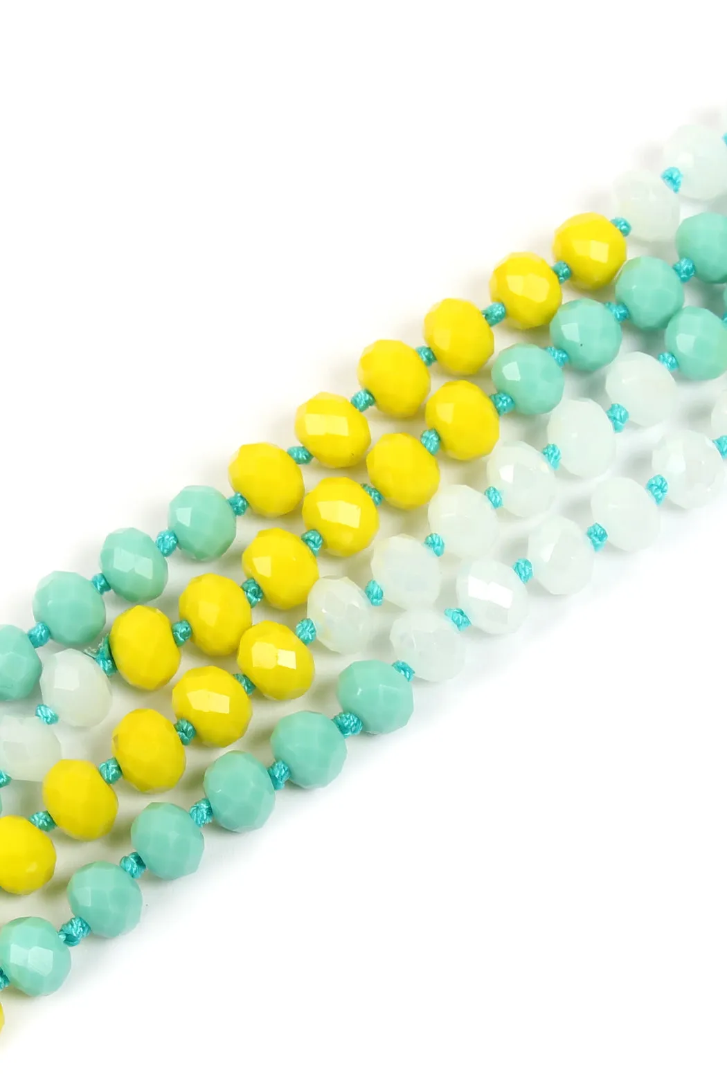 HDN2496 - MULTI TONE GLASS BEADS NECKLACE