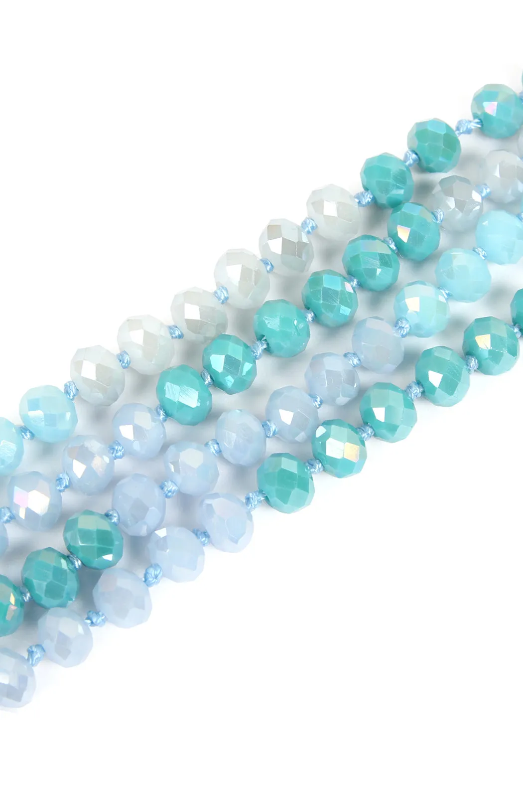 HDN2496 - MULTI TONE GLASS BEADS NECKLACE
