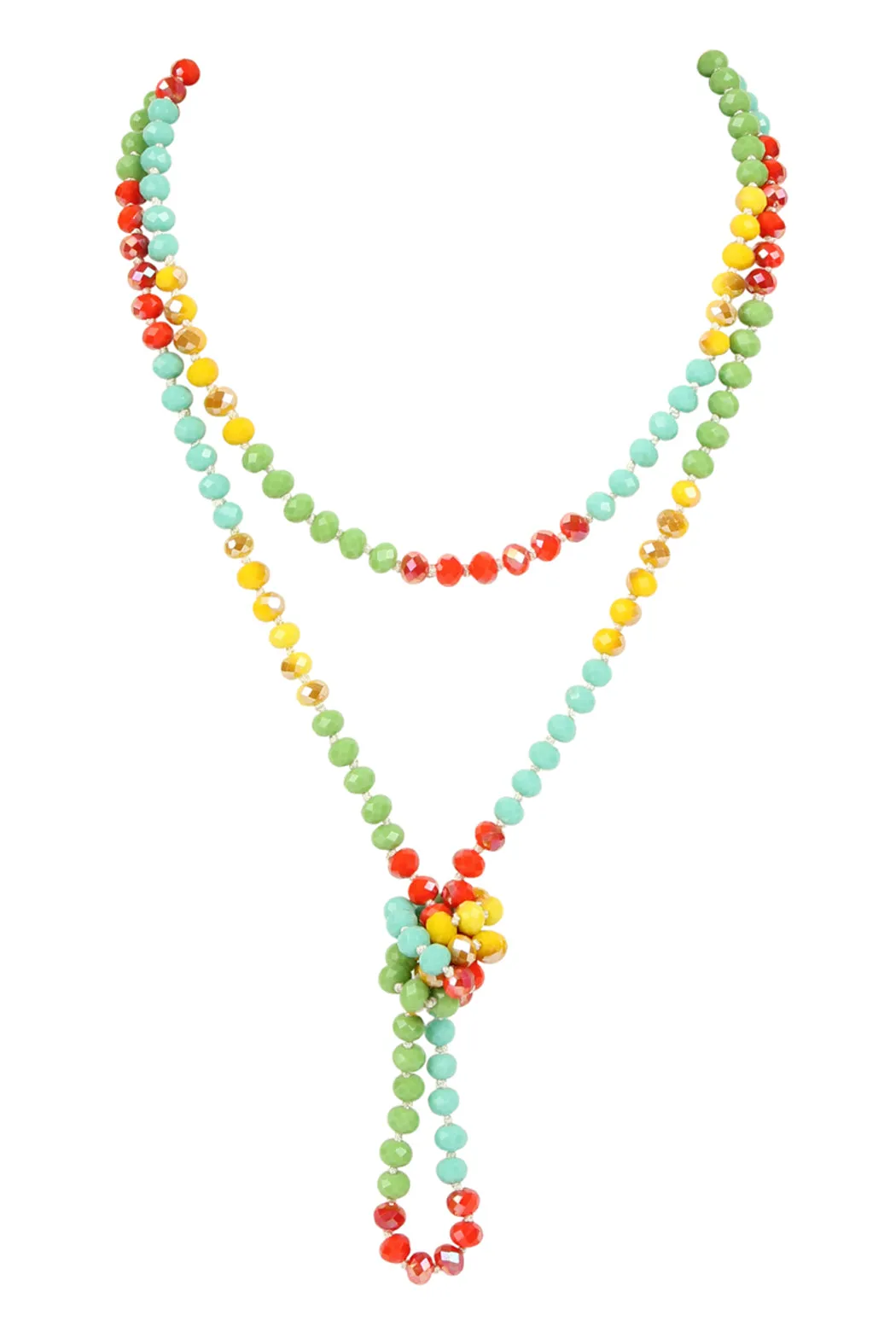 HDN2496 - MULTI TONE GLASS BEADS NECKLACE