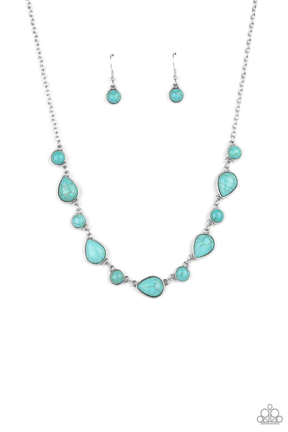 Heavenly Teardrops - Blue (Turquoise) Necklace
