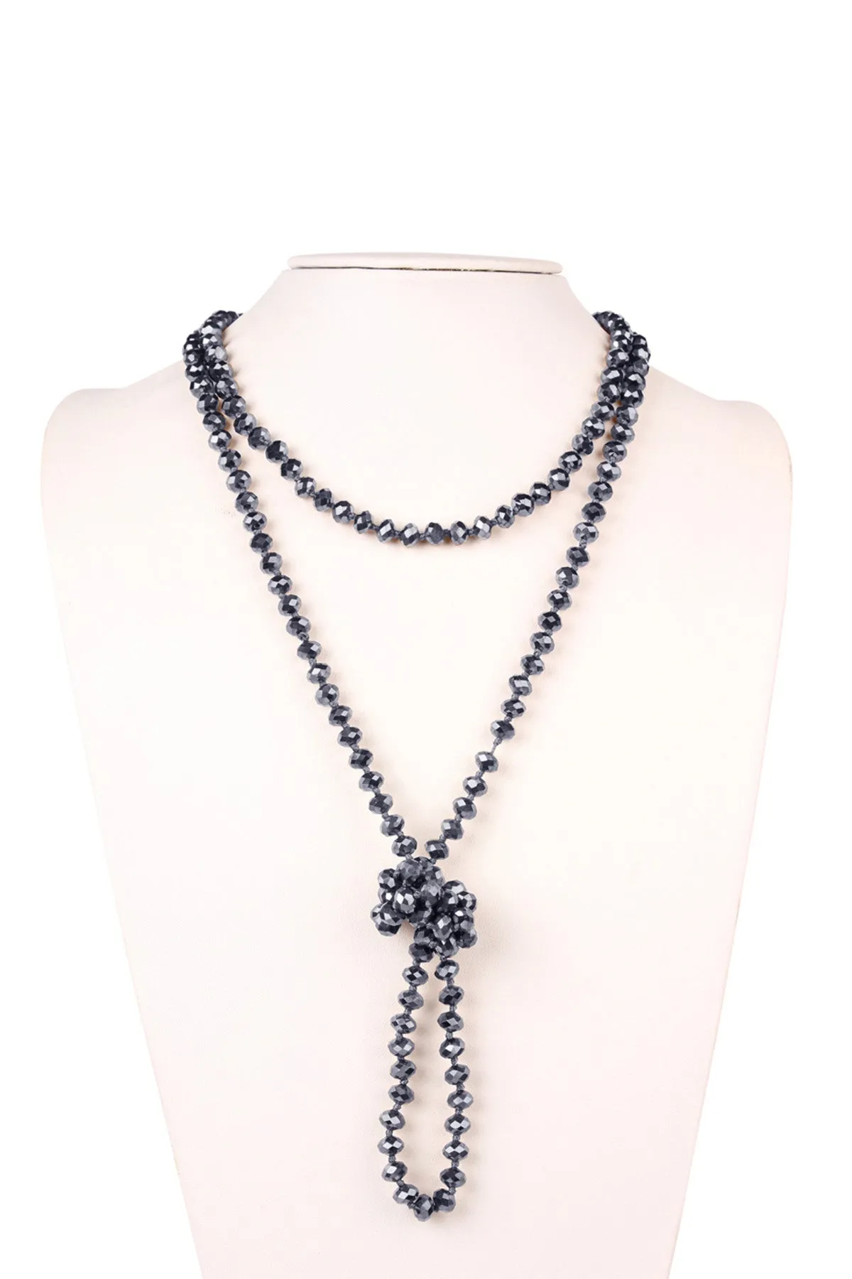 Hematite Longline Hand Knotted Necklace - Pack of 6