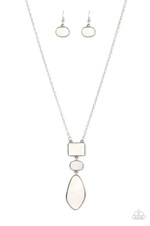 Hidden Cove - White - Seashell Asymmetric Pendant Paparazzi Necklace
