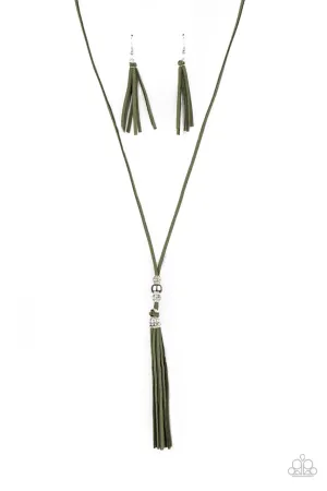 Hold My Tassel Green Paparazzi Necklace