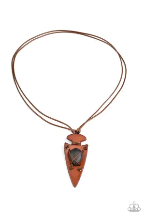 Hold Your ARROWHEAD Up High Black Paparazzi Men's Necklace