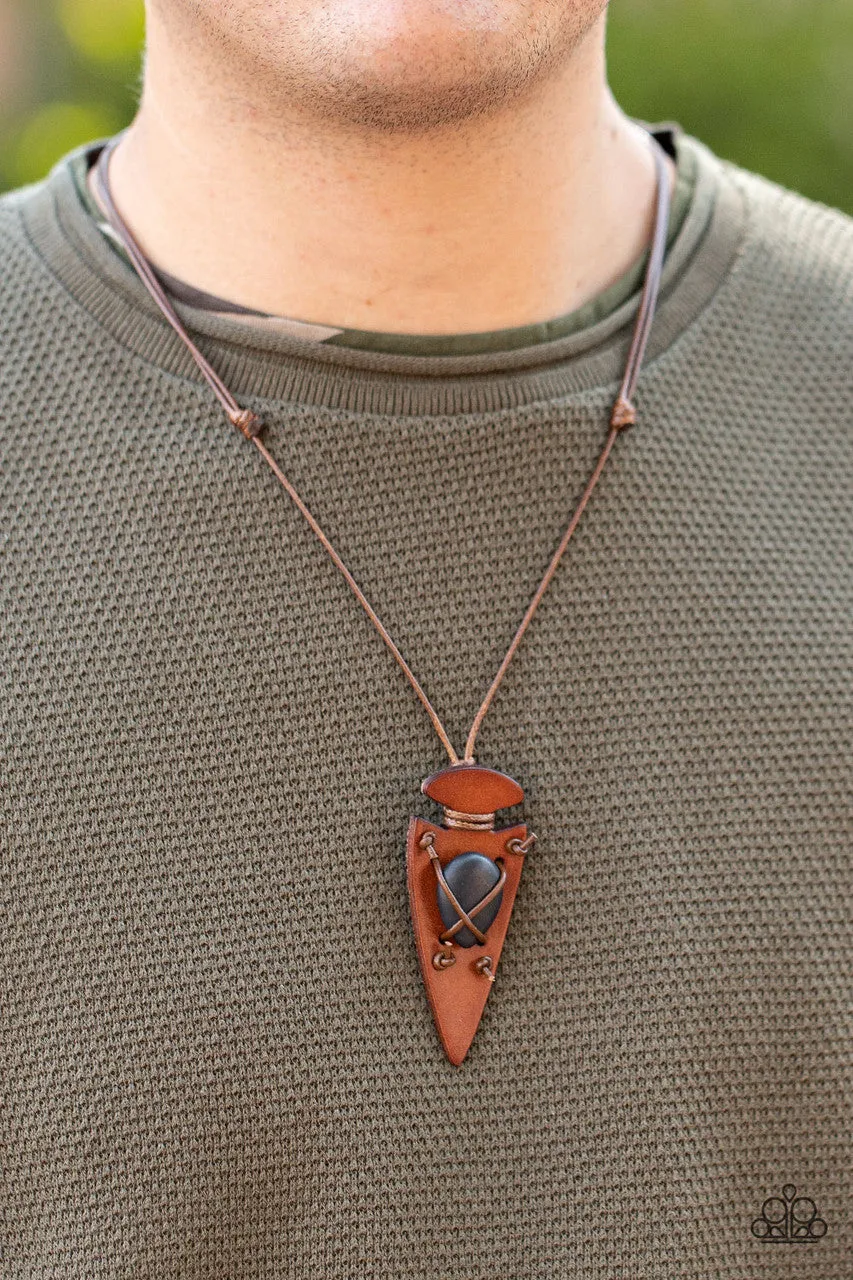 Hold Your ARROWHEAD Up High Black Paparazzi Men's Necklace