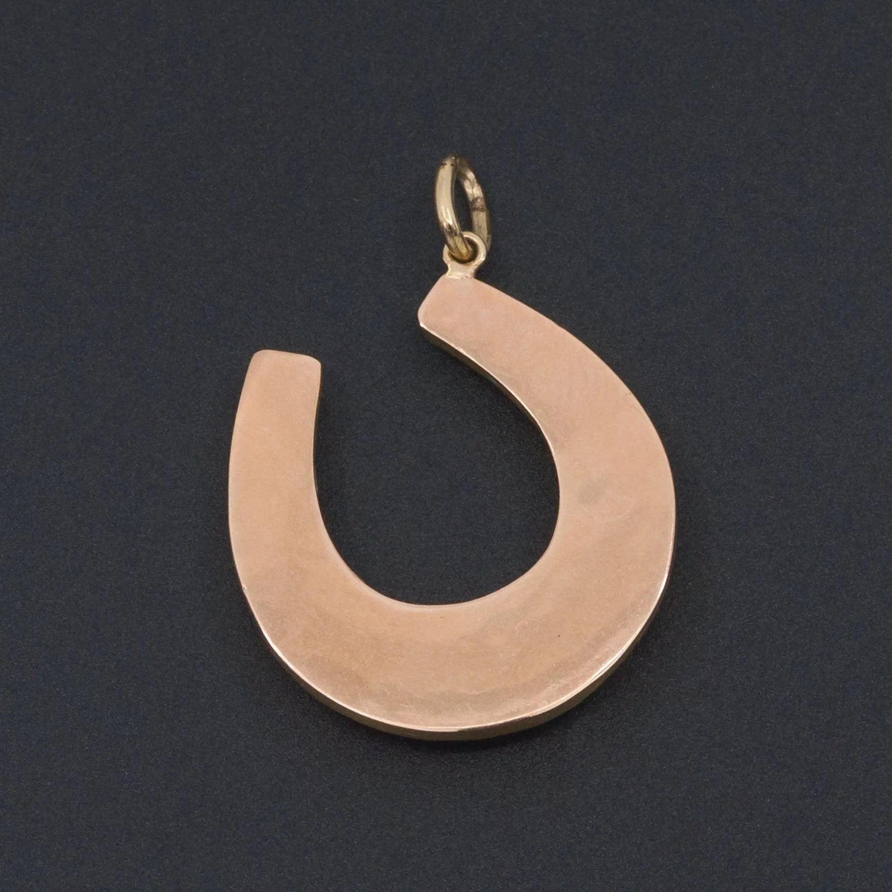 Horseshoe Charm | 14k Gold & Coral Charm