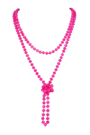 Hot Pink Longline Hand Knotted Necklace - Pack of 6