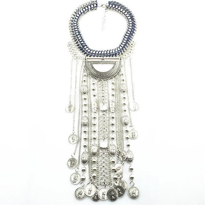 HOT Statement Necklaces & Pendants Vintage Crystal Maxi Choker Silver Collier Femme Boho Big Fashion Women Jewellery
