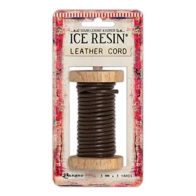 Ice Resin Leather Cording Soft 3mm, Dark Brown