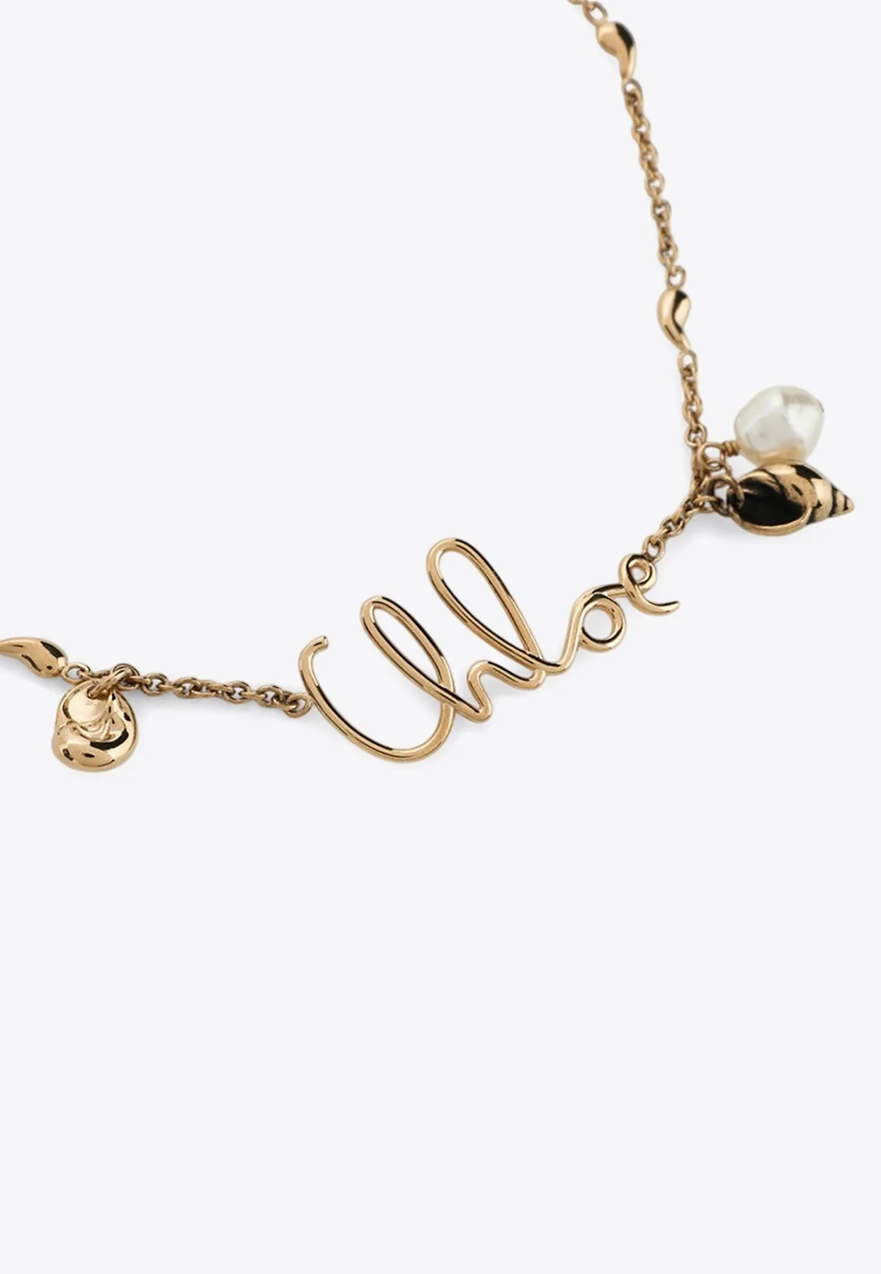 Iconic Logo Necklace with Shells Charms