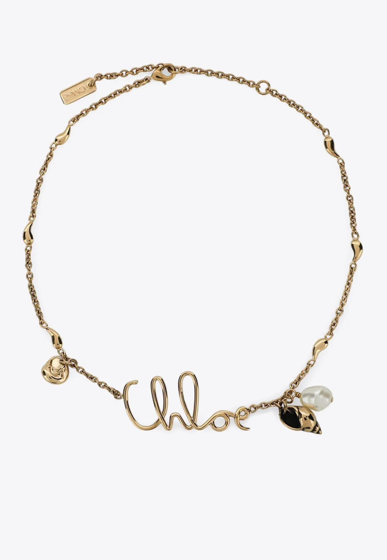 Iconic Logo Necklace with Shells Charms