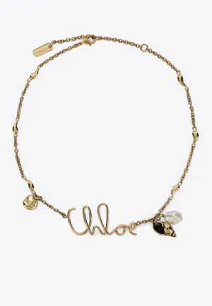 Iconic Logo Necklace with Shells Charms