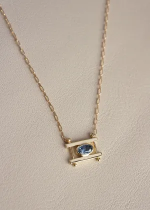 In Stock | Indigo Blue Sapphire Oval Kiyo Necklace
