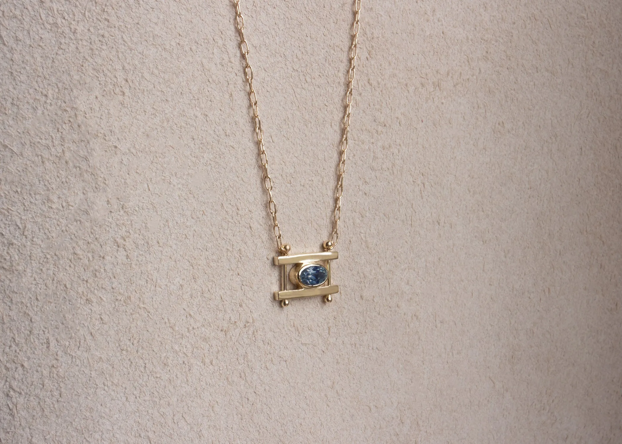 In Stock | Indigo Blue Sapphire Oval Kiyo Necklace