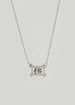 In Stock | Sky Blue Sapphire Oval Kiyo Necklace
