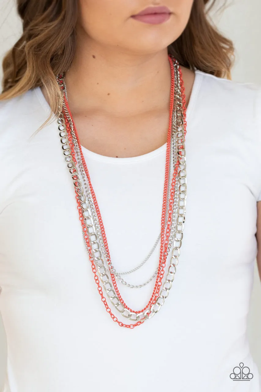 Industrial Vibrance Orange Paparazzi Necklace