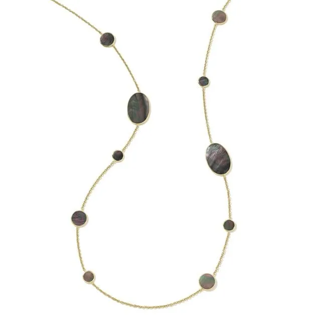 Ippolita 18K Yellow Gold Black Mother of Pearl Station Necklace