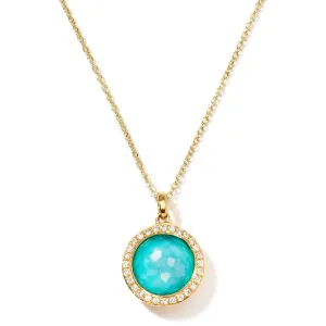 IPPOLITA Rock Candy® Lollipop Mini Pendant Necklace with Diamonds in Turquoise