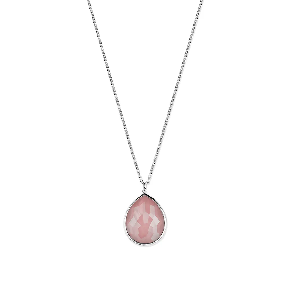 IPPOLITA Rock Candy Sterling Silver Large Teardrop Necklace in Pink Shell
