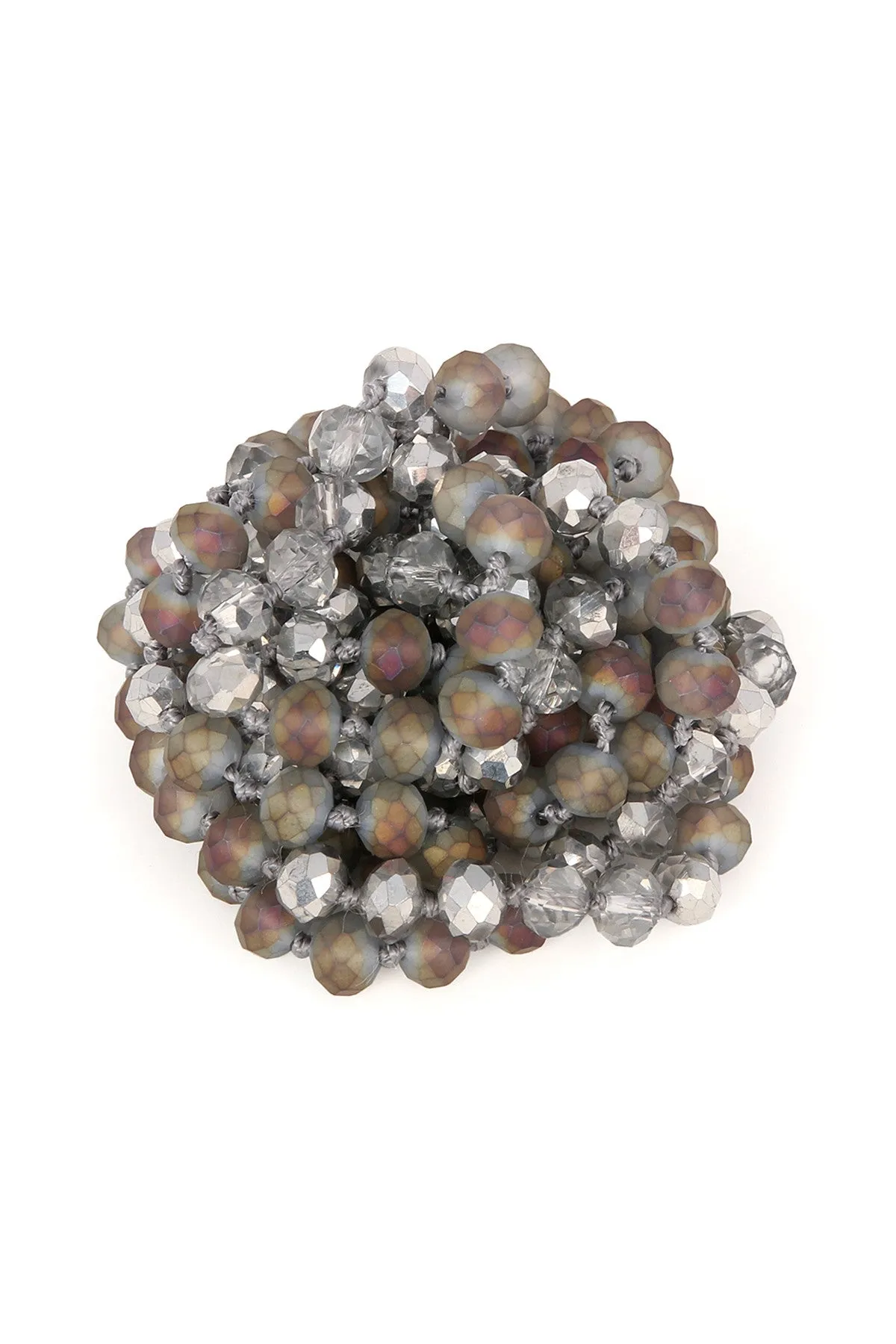 Iridescent Gray Silver Mix Longline Hand Knotted Necklace - Pack of 6