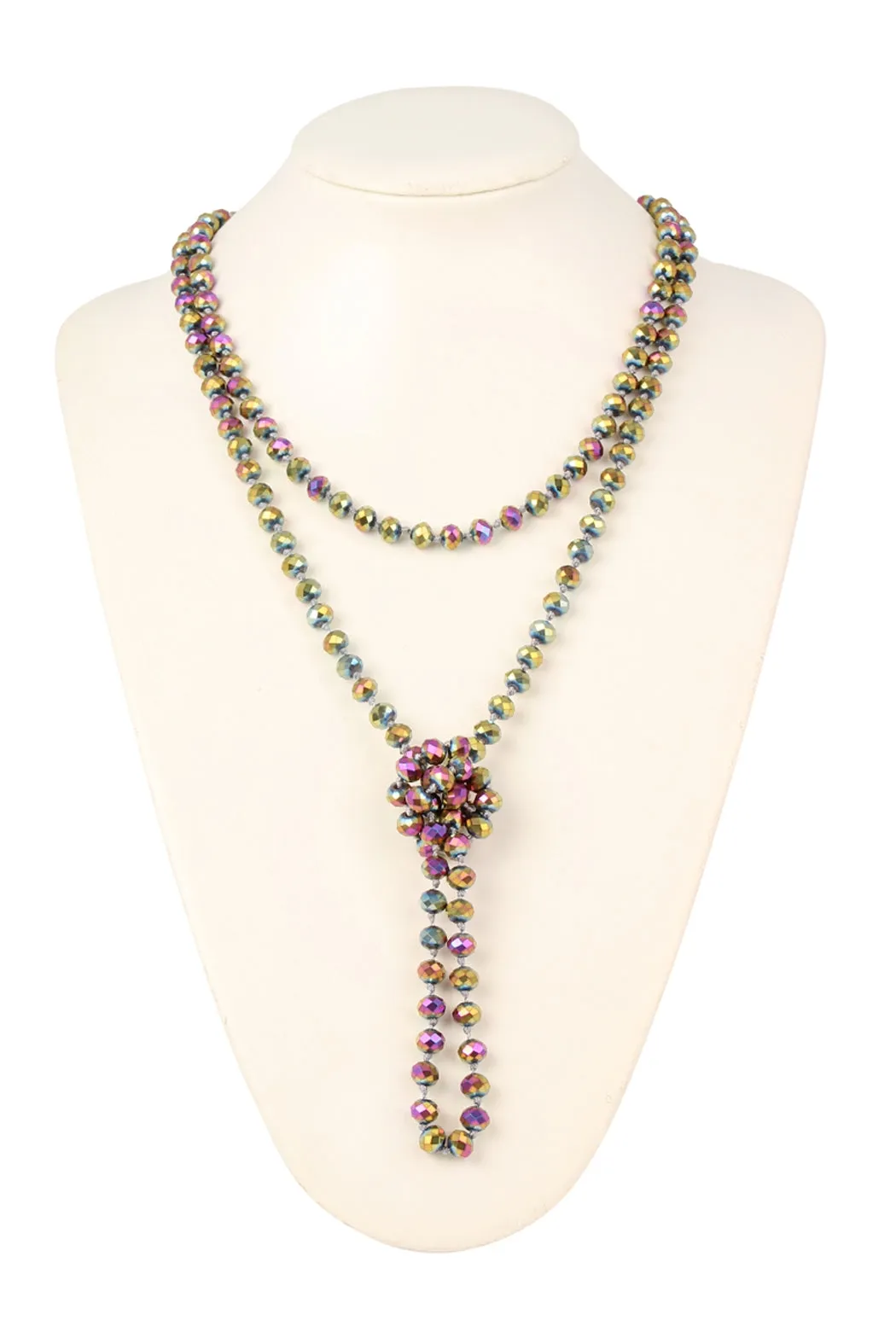 Iridescent Violet Longline Hand Knotted Necklace - Pack of 6