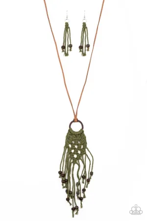 It's Beyond MACRAME! Green Paparazzi Necklace