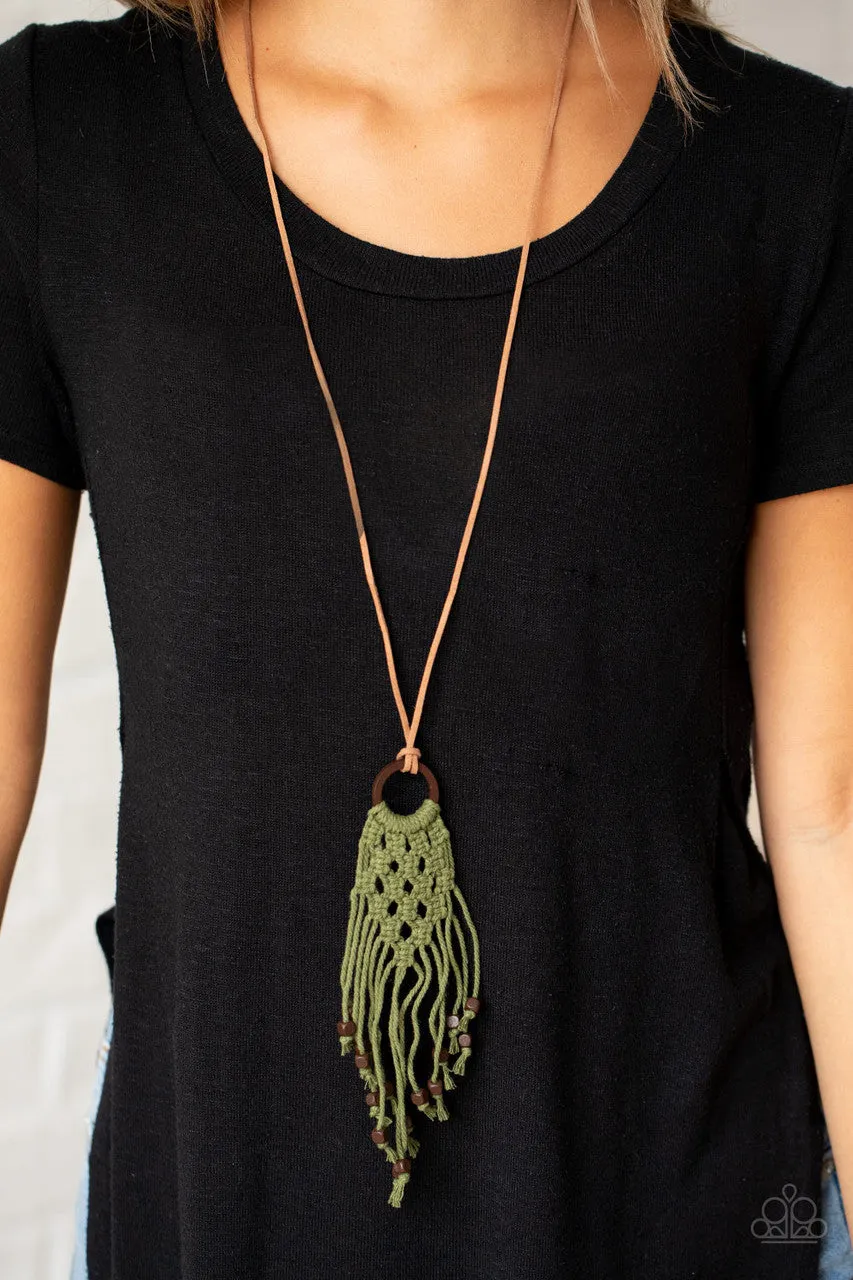 It's Beyond MACRAME! Green Paparazzi Necklace