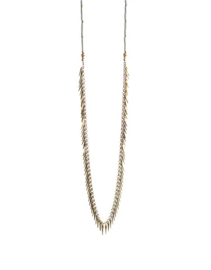 Jenny Bird Palm Rope Necklace in Gold/Grey