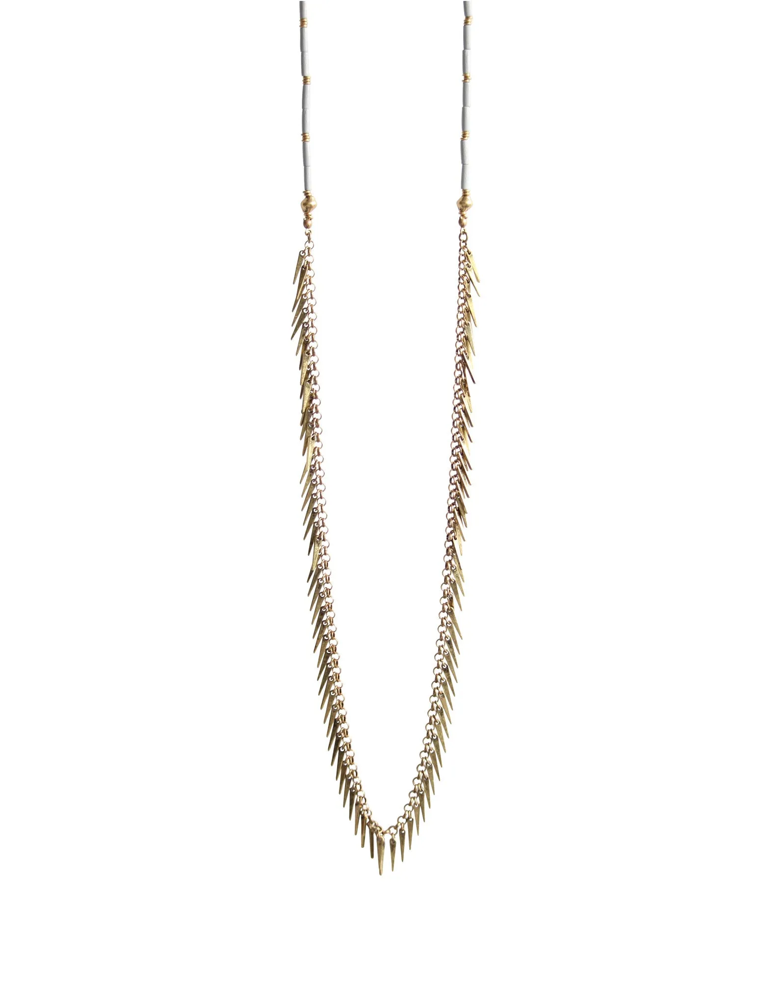 Jenny Bird Palm Rope Necklace in Gold/Grey