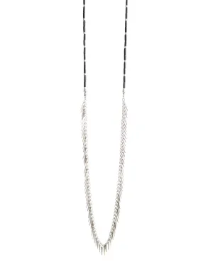 Jenny Bird Palm Rope Necklace in Silver/Black