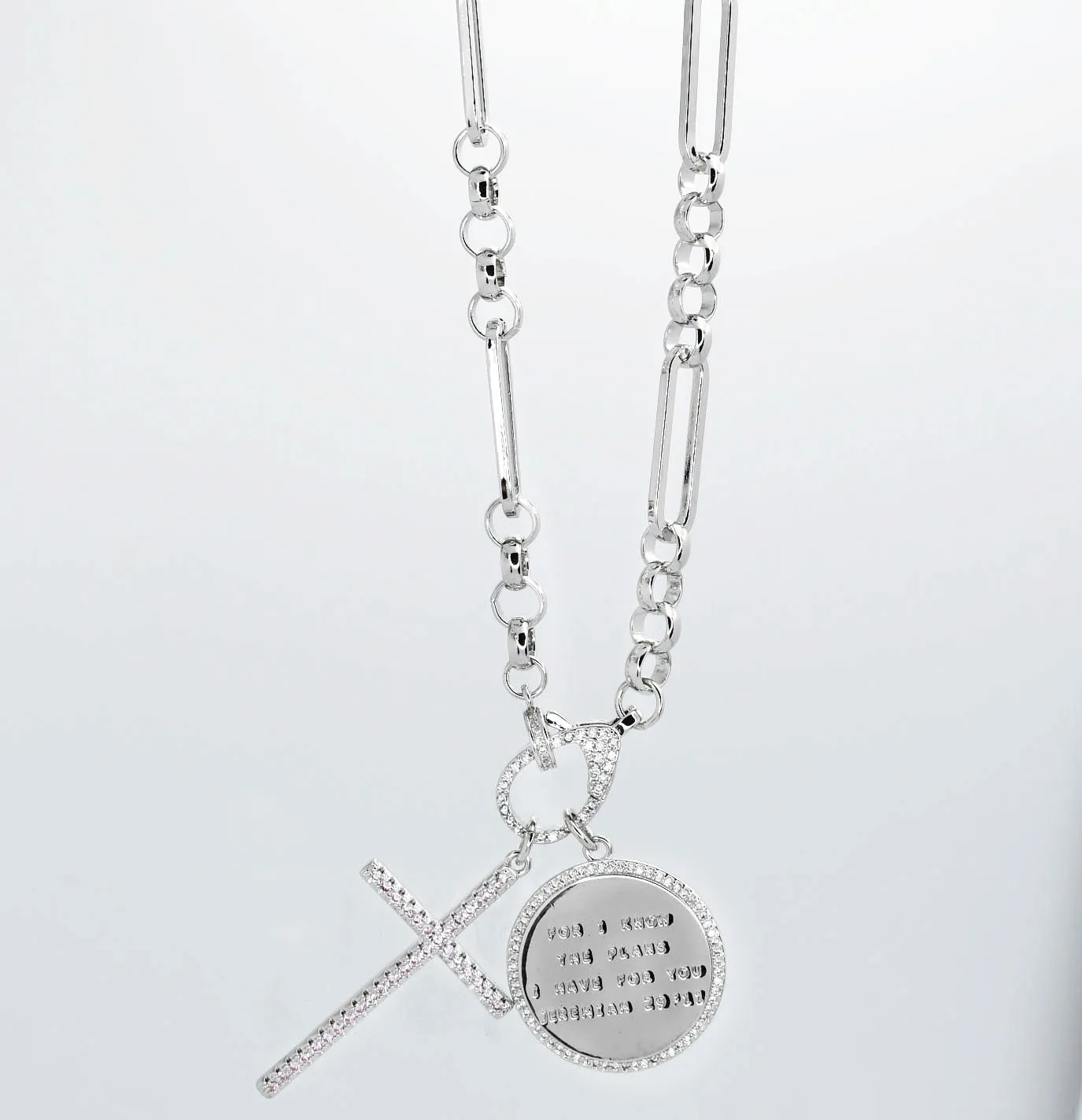 Jeremiah 29:11 with Cross Silver
