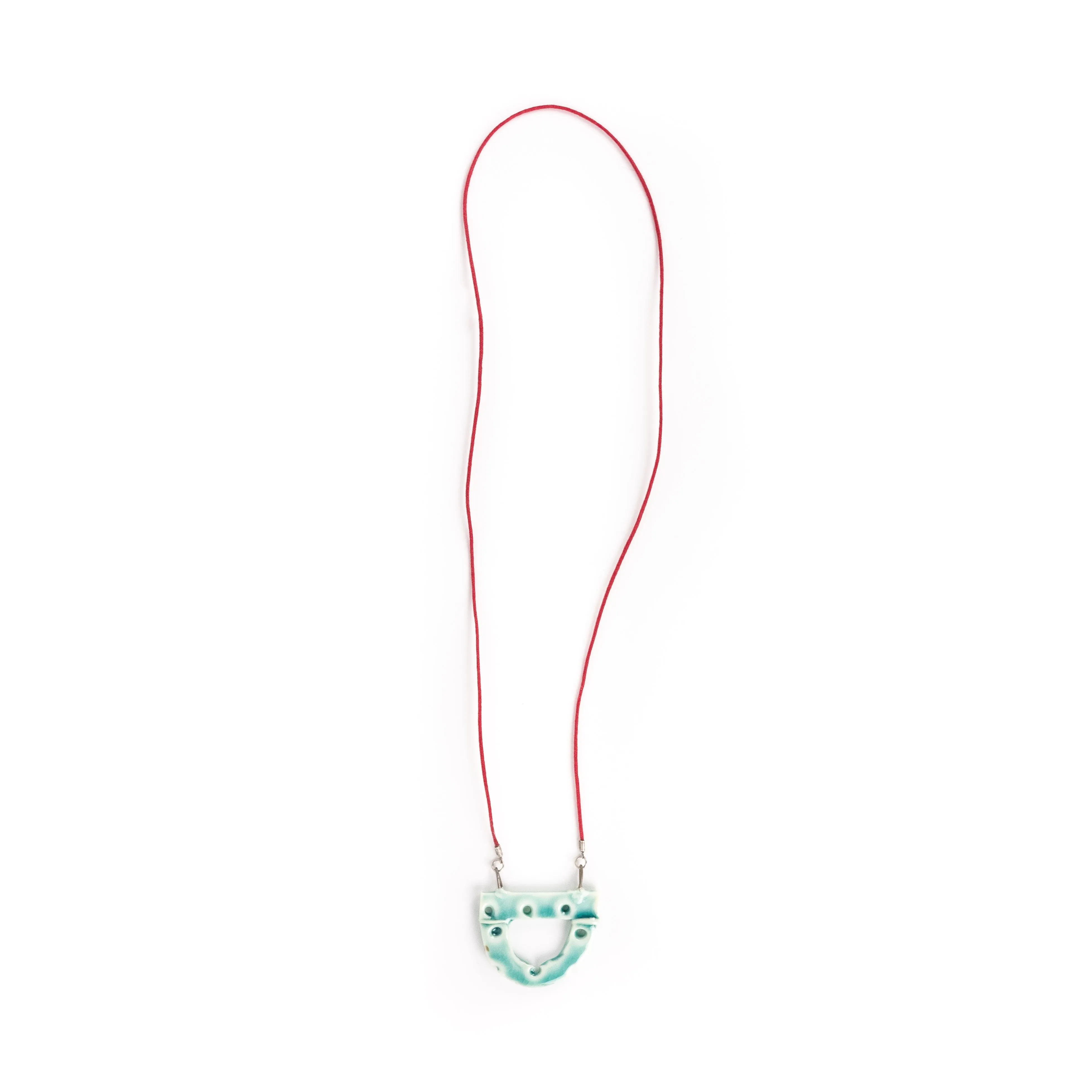 Jill Birschbach Teal Arch Ceramic Necklace
