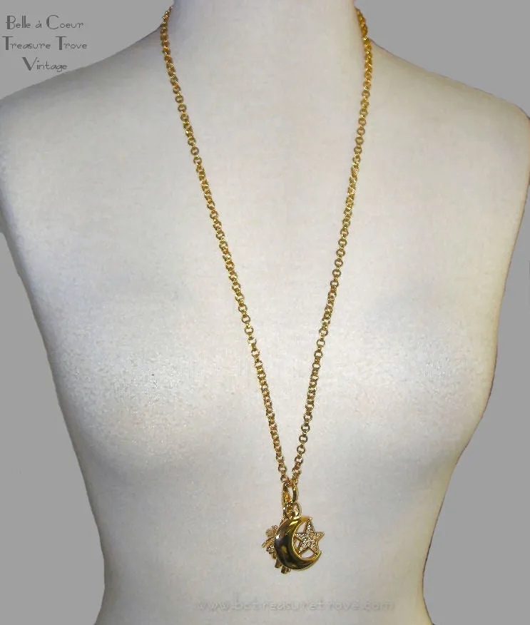 Joan Rivers Moon & Star Charm Pendant Necklace Elephant Clover Bee Charms