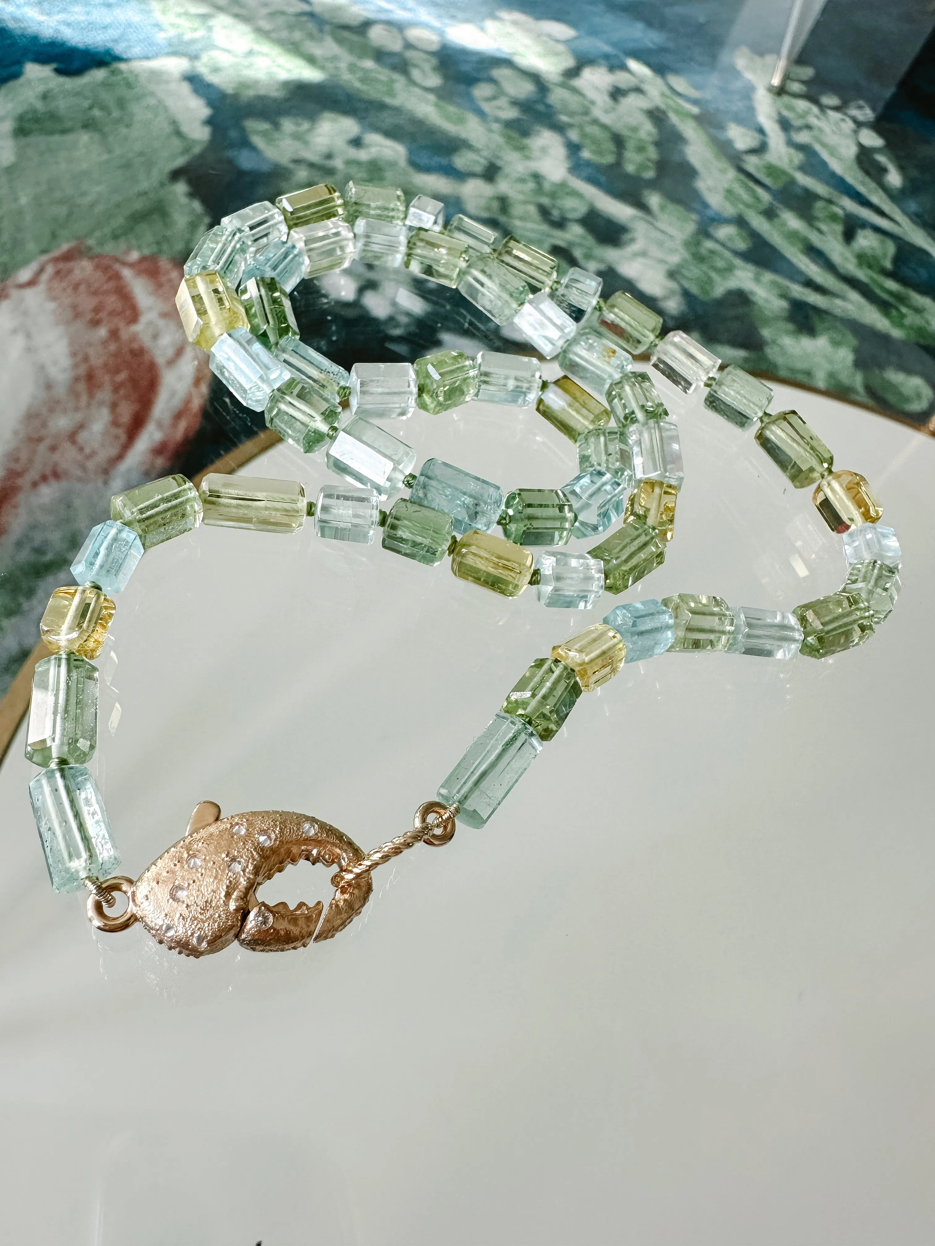 Jumbo Lobster Clasp Beryl Necklace
