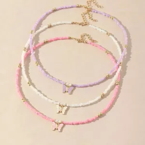 Kawaii Candy Butterfly Beaded Choker Necklace 🌈💖