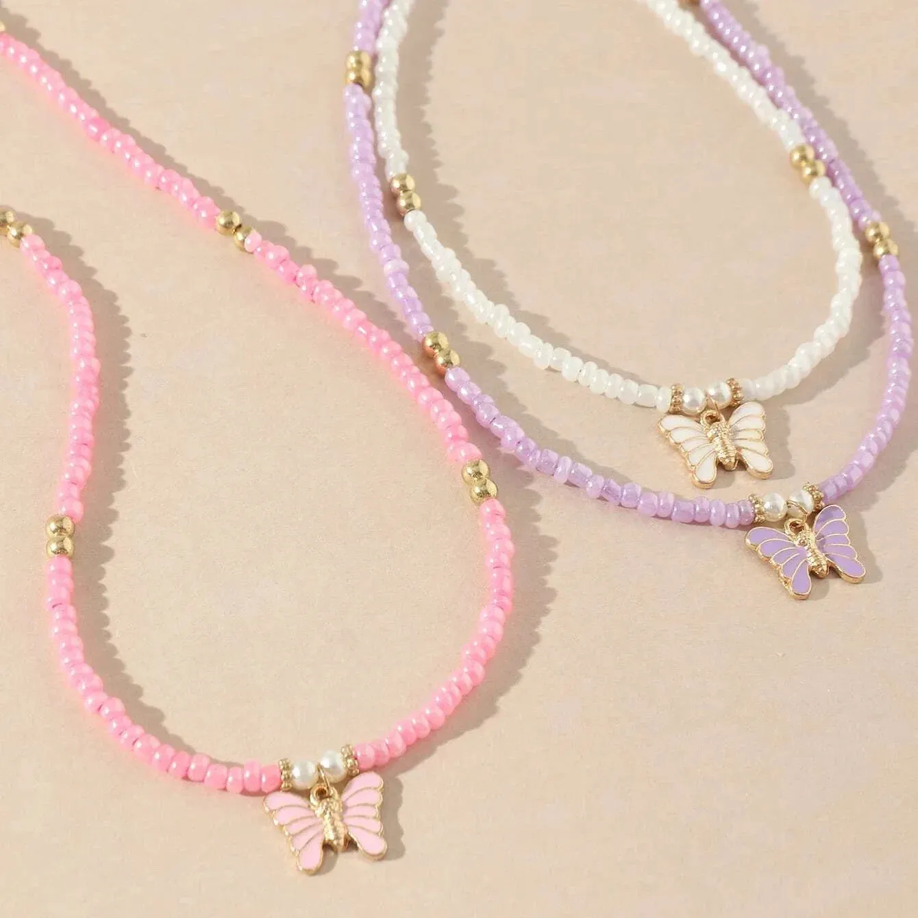 Kawaii Candy Butterfly Beaded Choker Necklace 🌈💖
