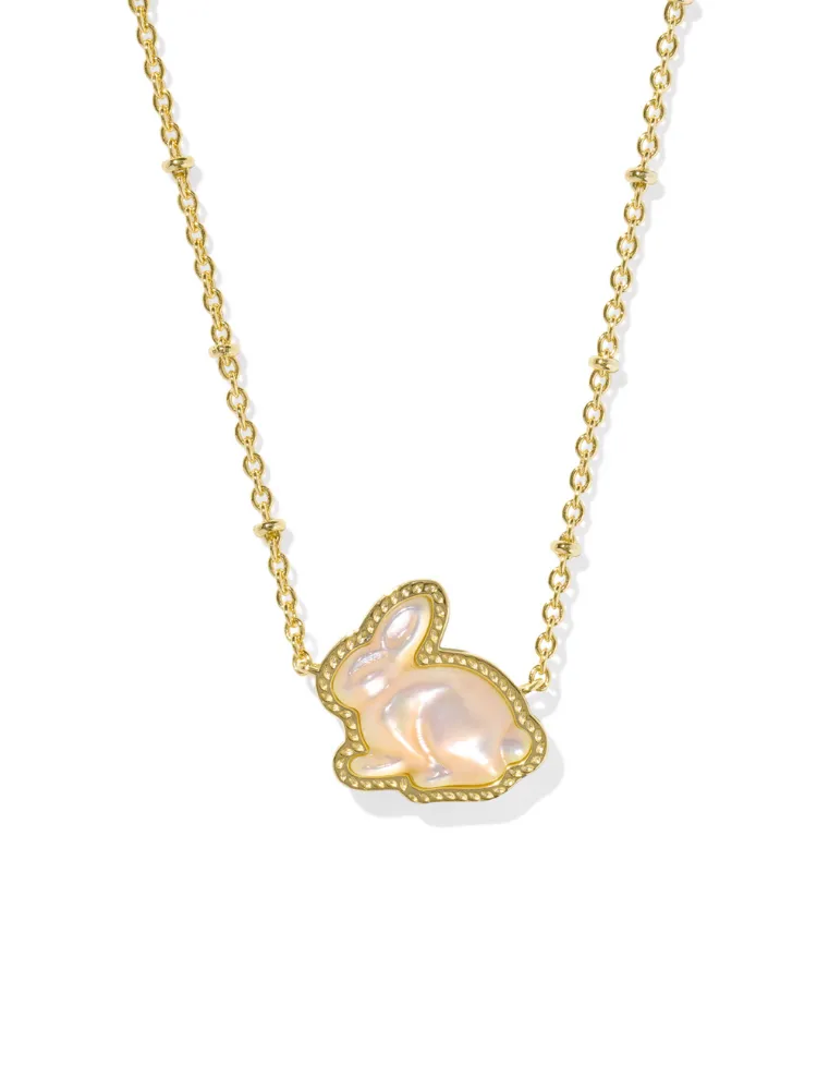 Kendra Scott Bunny Short Pendant Necklace - Gold & Taupe MOP