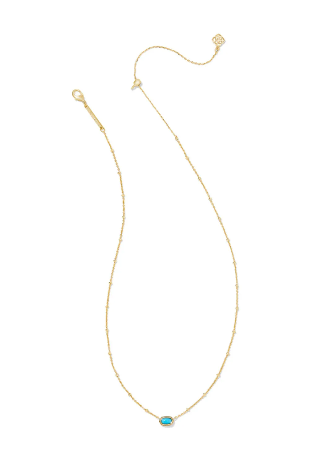 Kendra Scott Mini Elisa Gold Satellite Short Pendant Necklace in Turquoise Magnesite | 9608861352