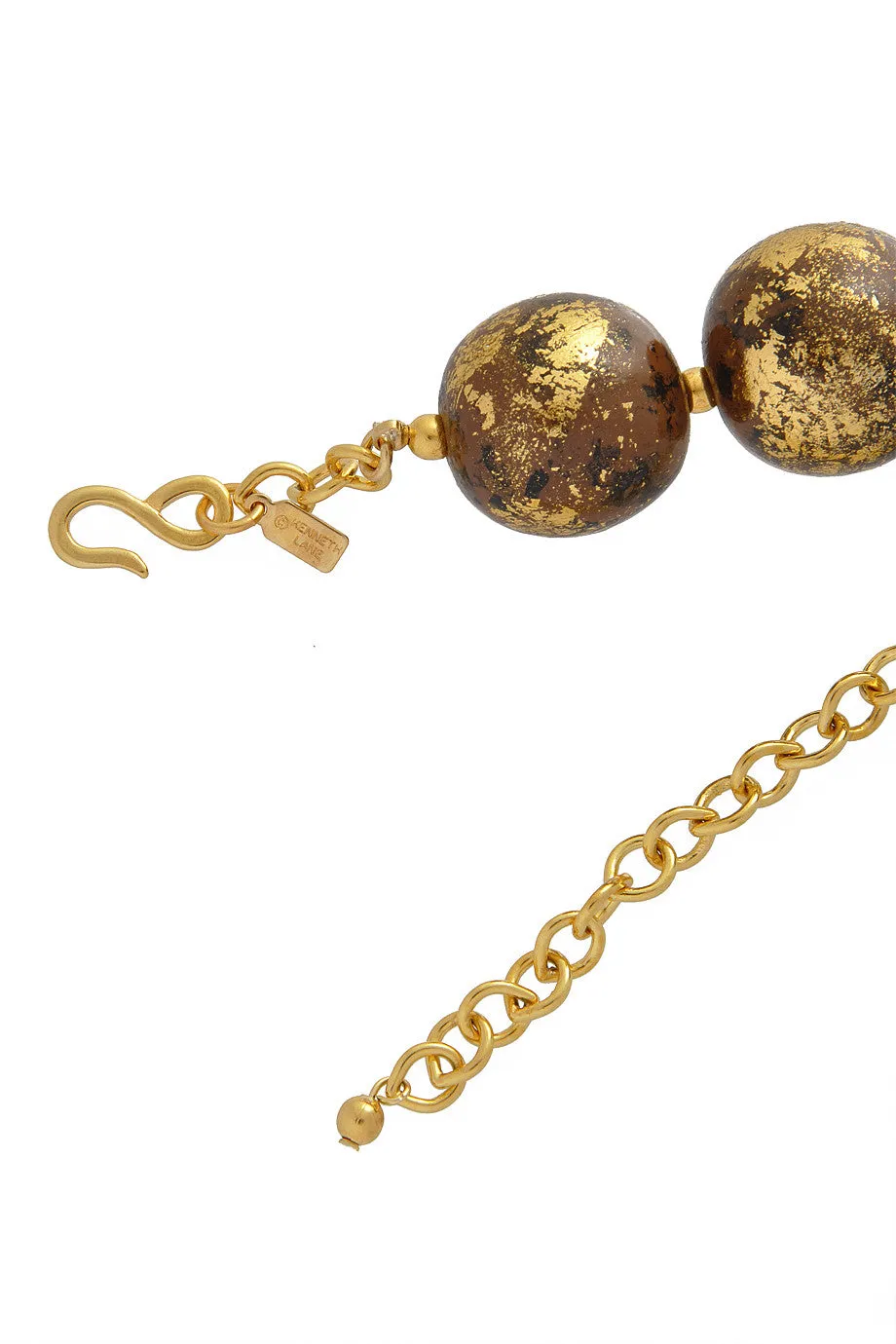 KENNETH JAY LANE BAROQUE Brown Beads Necklace