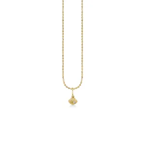 Kids Collection Gold & Diamond Tiny Clam Shell Charm