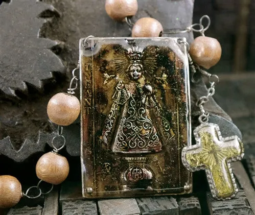 Kimmie Winter Wooden Rosary Necklace