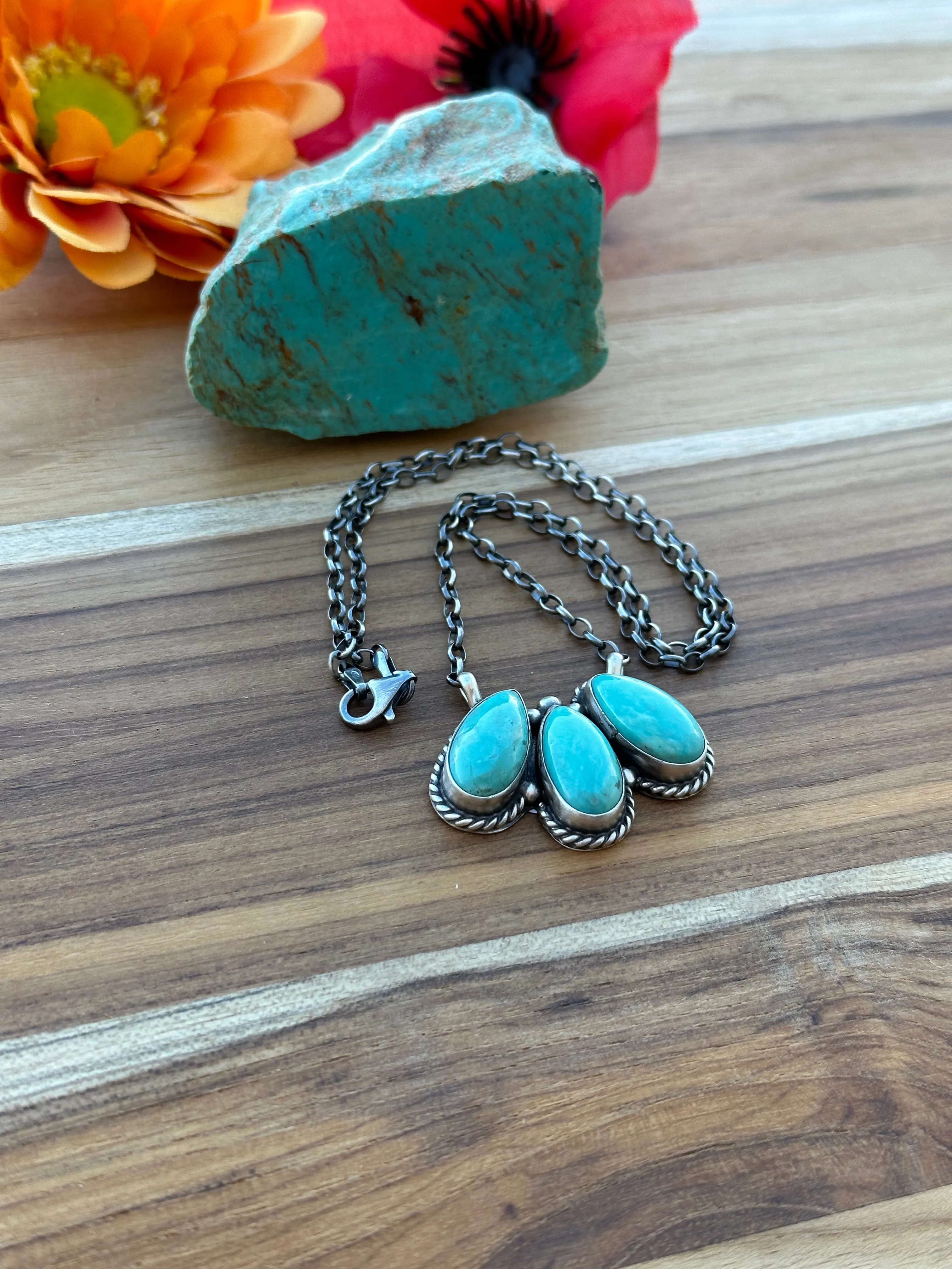 Kingman 3 Stone Necklace