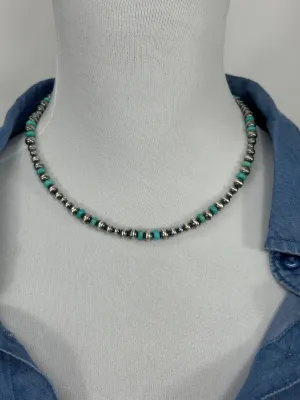 Kingman Turquoise & Pearl Necklace