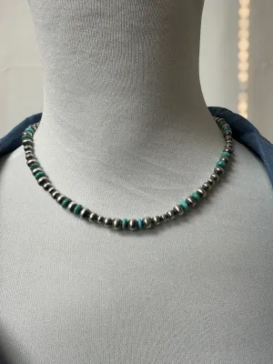 Kingman Turquoise & Pearl Necklace
