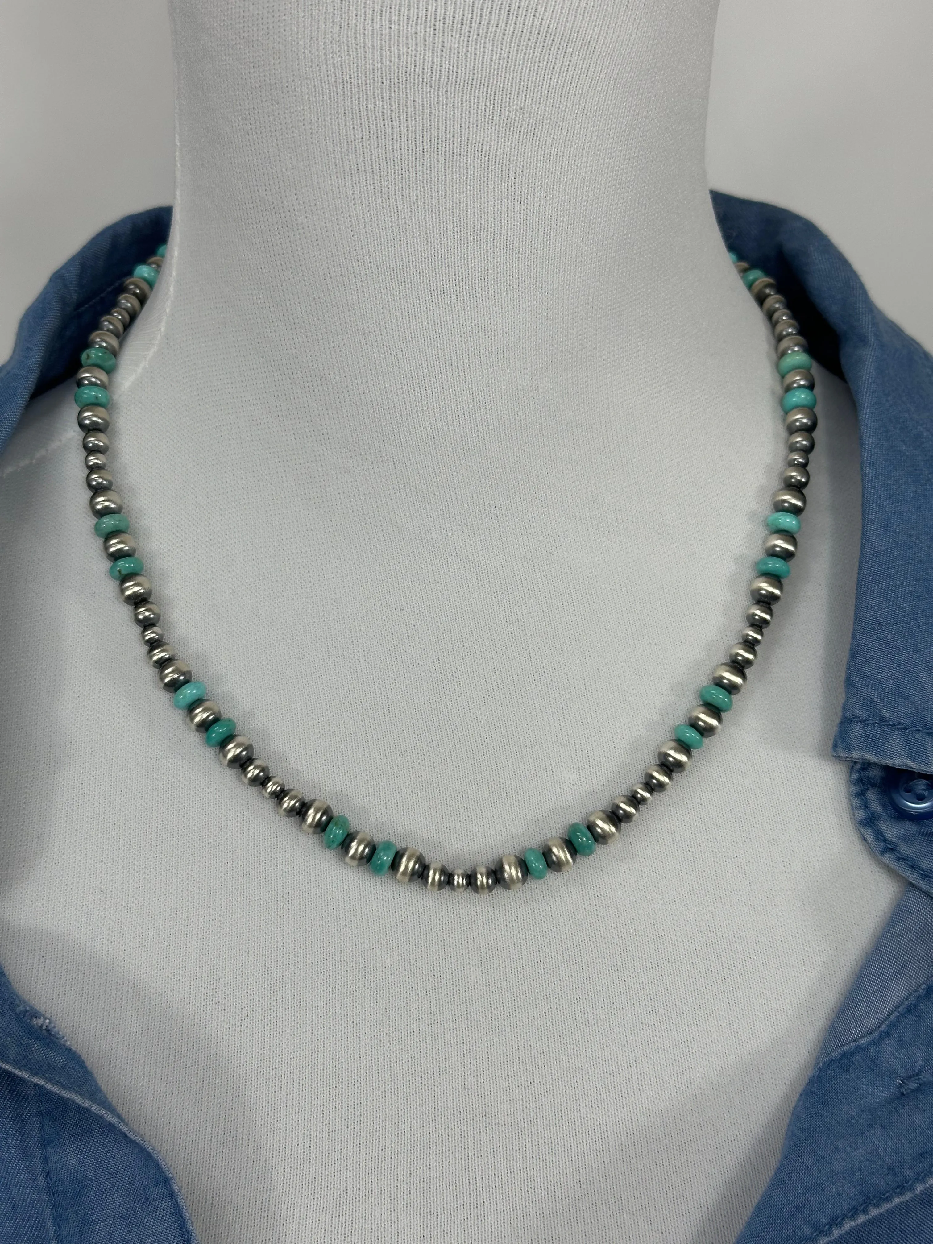 Kingman Turquoise & Pearl Necklace