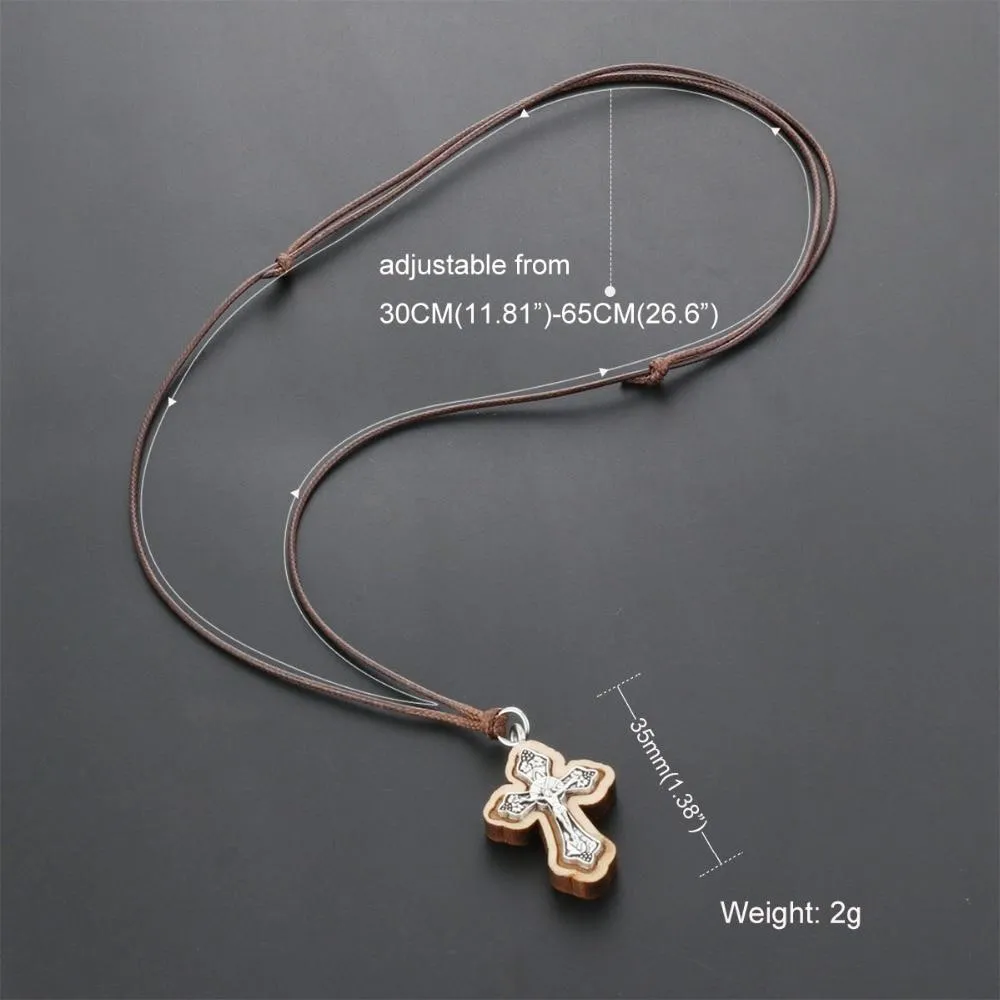 Knights Templar Necklace - Wooden Jerusalem Cross