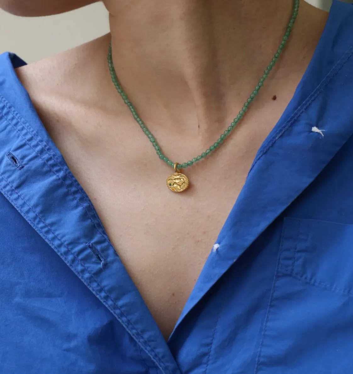 Knossos Sealstone Green Aventurine Necklace