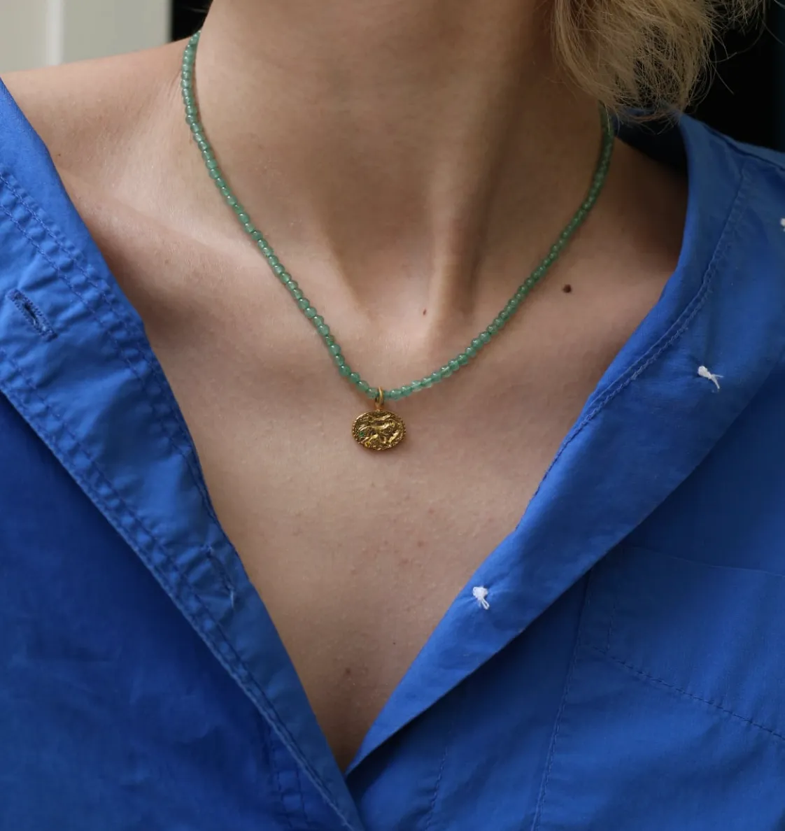 Knossos Sealstone Green Aventurine Necklace