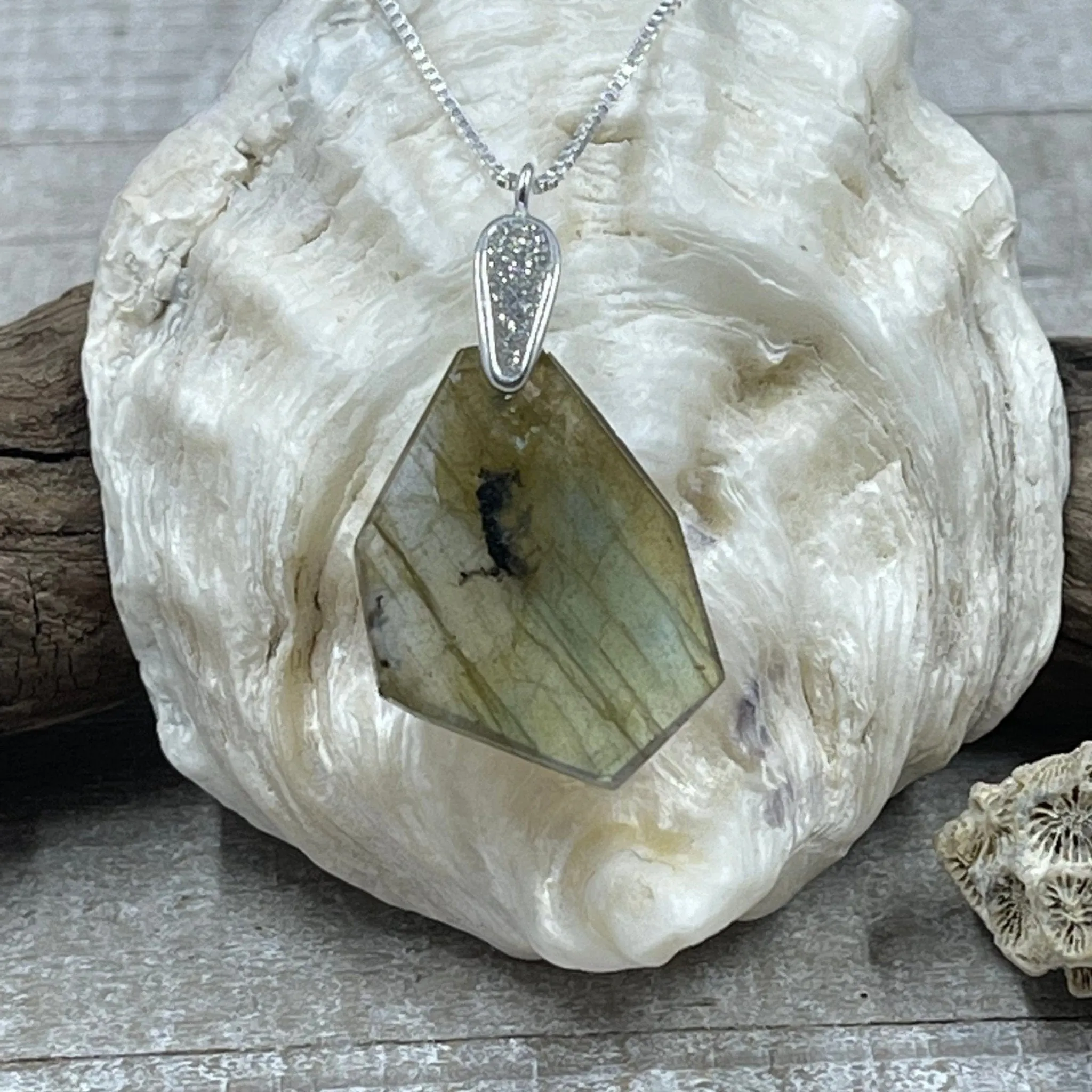 Labradorite Freeform Pendant - B
